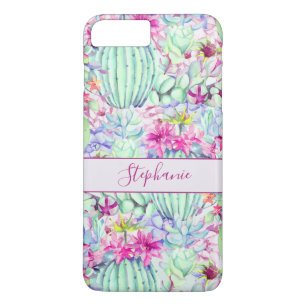 Cactus Succulent Floral Foliage Personalized iPhone 8 Plus/7 Plus Case