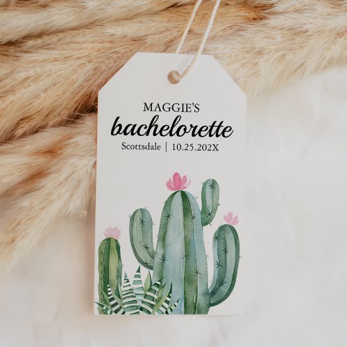 Cactus Succulent Flower Bachelorette Favor Gift Tags