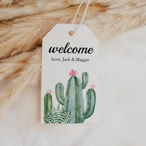 Cactus Succulent Flower Wedding Welcome Bag Favor  Gift Tags