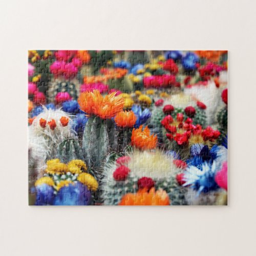 Cactus succulent flowering desert plant 11 x 14 jigsaw puzzle