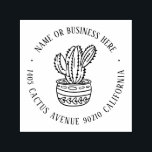 Cactus Succulent Garden Custom Name Return Address Self-inking Stamp<br><div class="desc">Personalized rubber stamp for your holiday mailing return address, small business professional logo and custom info. Vintage and classic design to add some personal touch to your mail and package. Customize the text with your name or business name, address and contact information. Use the Design Tool to further edit the...</div>