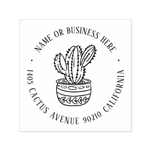 Cactus Succulent Garden Custom Name Return Address Self_inking Stamp