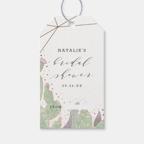 Cactus  Succulent Geometric Bridal Display Shower Gift Tags