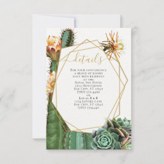 Cactus Succulent Greenery Wedding Invitation