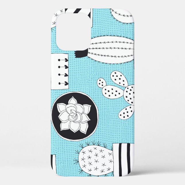 Cactus, succulent: hand-drawn seamless design. Case-Mate iPhone case (Back)