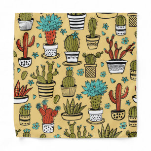 Cactus Succulent: Hand Drawn Sketch Bandana
