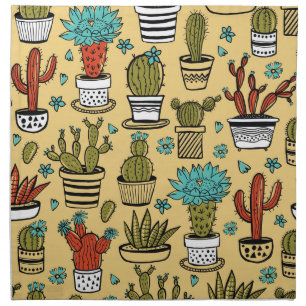 Cactus Succulent: Hand Drawn Sketch Cloth Napkin