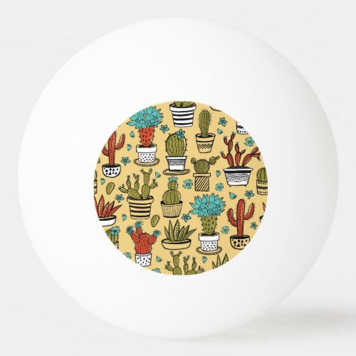 Cactus Succulent Hand Drawn Sketch Ping Pong Ball