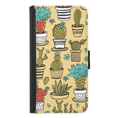 Cactus Succulent Hand Drawn Sketch Samsung Galaxy S5 Wallet Case