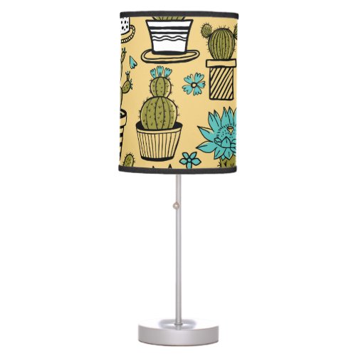 Cactus Succulent Hand Drawn Sketch Table Lamp