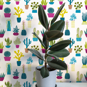 Cactus Succulent House Plant Art Wallpaper