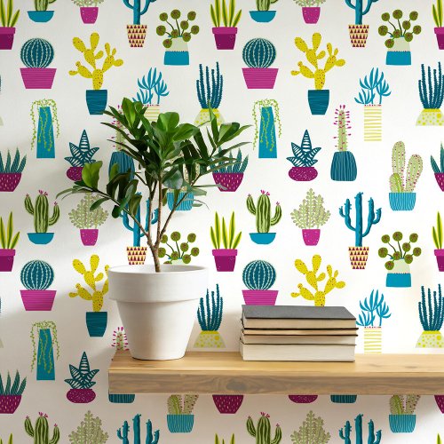Cactus Succulent House Plant Art Wallpaper