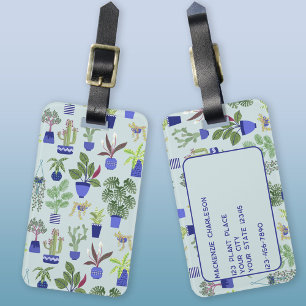Cactus Succulent Houseplant Luggage Tag