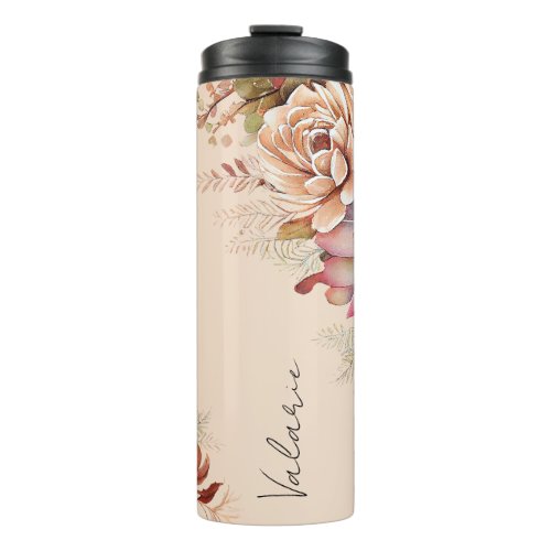 Cactus Succulent Monogram Thermal Tumbler