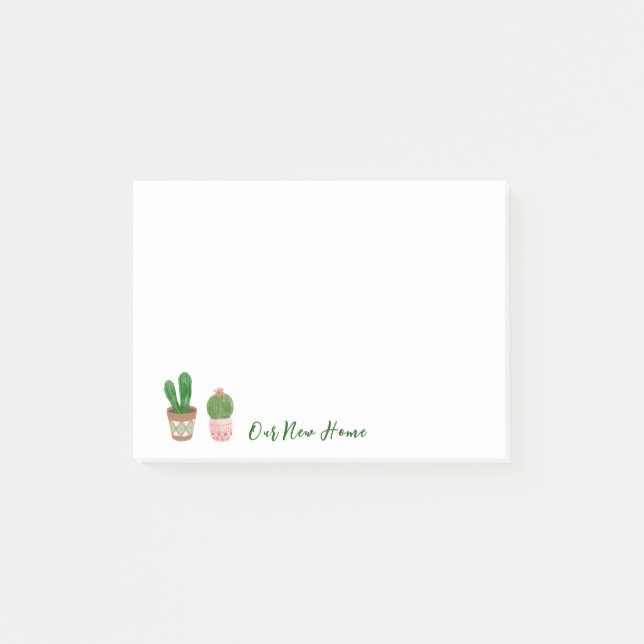 Cactus Succulent Our New Home Post-it Notes (Front)