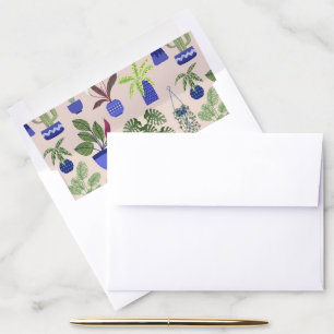 Cactus Succulent Pattern Blush Pink Envelope Liner
