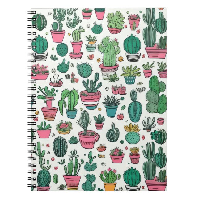 Cactus Succulent Pattern Notebook (Front)