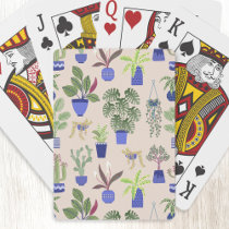 Cactus Succulent Pattern Poker Cards