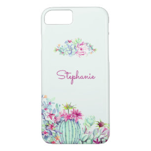 Cactus & Succulent Personalized Watercolor iPhone 8/7 Case