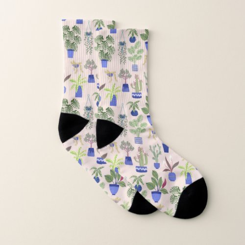 Cactus Succulent Pink Socks