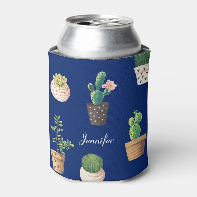 Cactus Succulent Plant Personalized Can Cooler (Can Front)