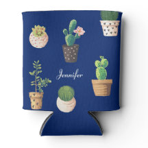 Cactus Succulent Plant Personalized Can Cooler