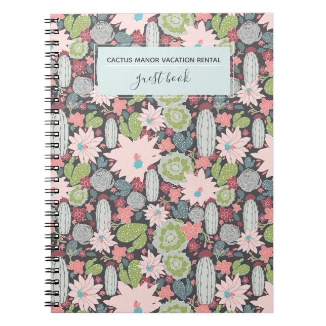 Cactus Succulent Plants Vacation Rental Guest Book (Front)