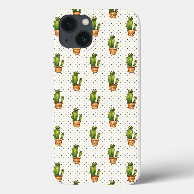Cactus & Succulent Polk Dot Pattern Case-Mate iPhone Case (Back)