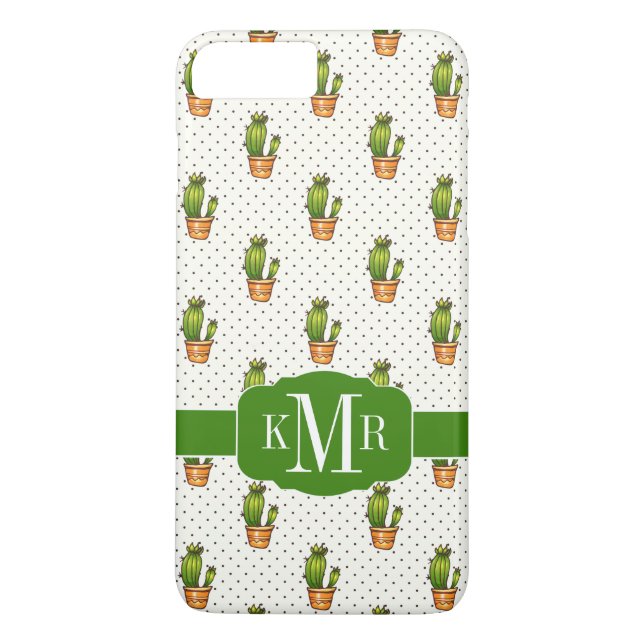 Cactus & Succulent Polk Dot Pattern Case-Mate iPhone Case (Back)