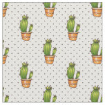 Cactus &amp; Succulent Polk Dot Pattern Fabric