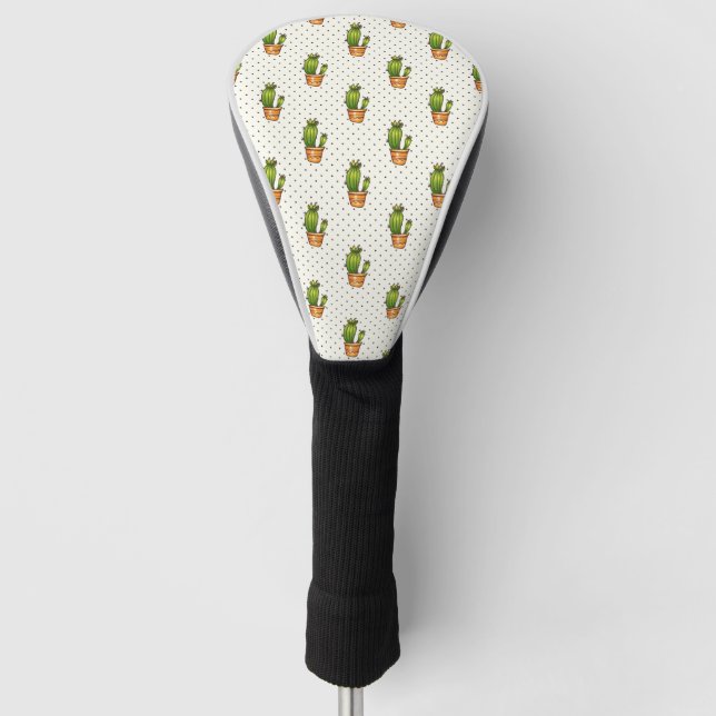 Cactus & Succulent Polk Dot Pattern Golf Head Cover (Front)