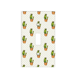 Cactus & Succulent Polk Dot Pattern Light Switch Cover