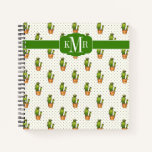 Cactus &amp; Succulent Polk Dot Pattern Notebook