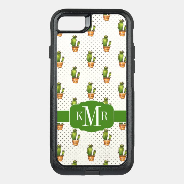 Cactus & Succulent Polk Dot Pattern Otterbox iPhone Case (Back)