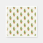 Cactus &amp; Succulent Polk Dot Pattern Paper Napkins