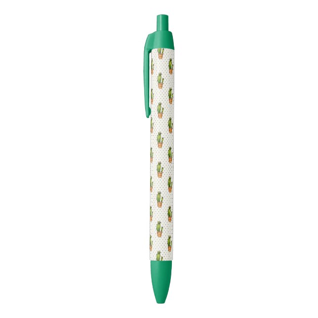 Cactus & Succulent Polk Dot Pattern Pen (Top (Vertical))