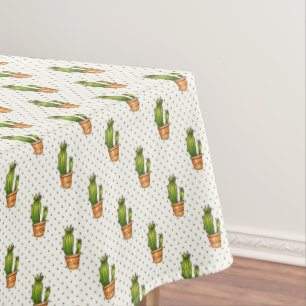 Cactus & Succulent Polk Dot Pattern Tablecloth