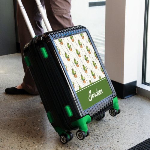 Cactus  Succulent Polk Dot  Personalize Luggage