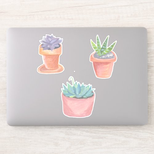 Cactus Succulent Potted Plants Watercolor Sticker