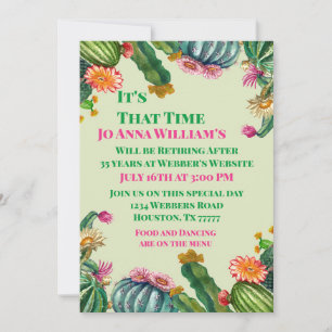 Cactus Succulent Retirement Party Invitation