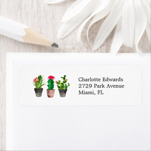 Cactus Succulent Return Address Labels