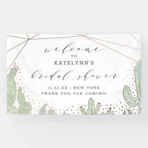 Cactus  Succulent Terrarium Bridal Shower Welcome Banner