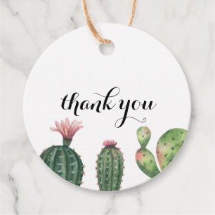Cactus Succulent Thank You Favor Tags