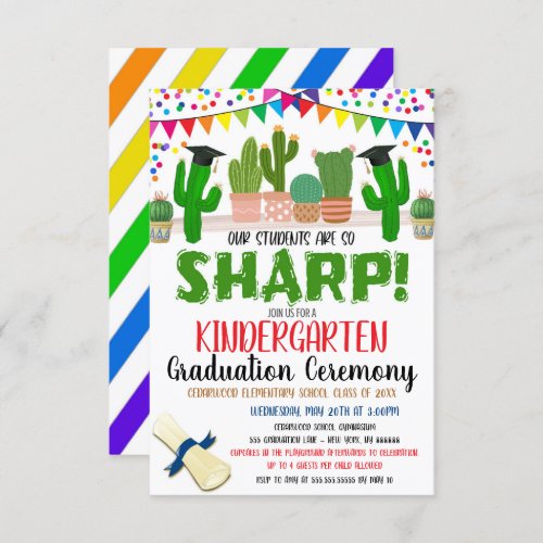 Cactus Succulent Theme Graduation Invitation