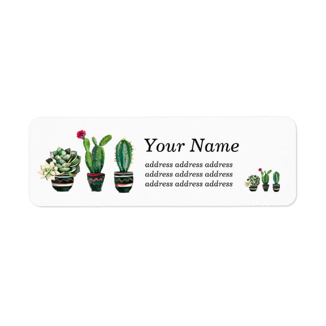 cactus, succulent, watercolor, fiesta, mexican, label (Front)