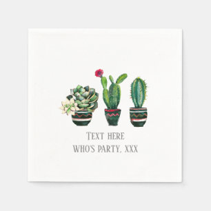 cactus, succulent, watercolor, fiesta, mexican, napkins