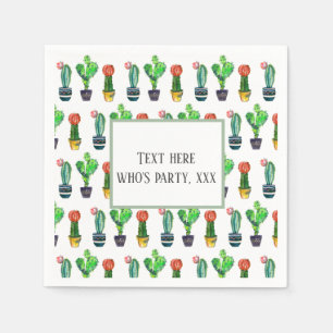 cactus, succulent, watercolor, fiesta, mexican, napkins