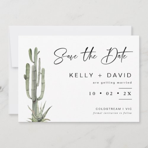 Cactus Succulent Wedding Save The Date Card