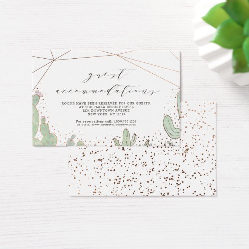 Cactus  Succulents Accommodations Insert Card