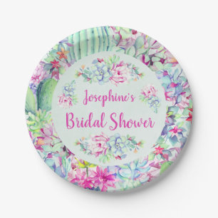 Cactus & Succulents Bridal Shower Paper Plates